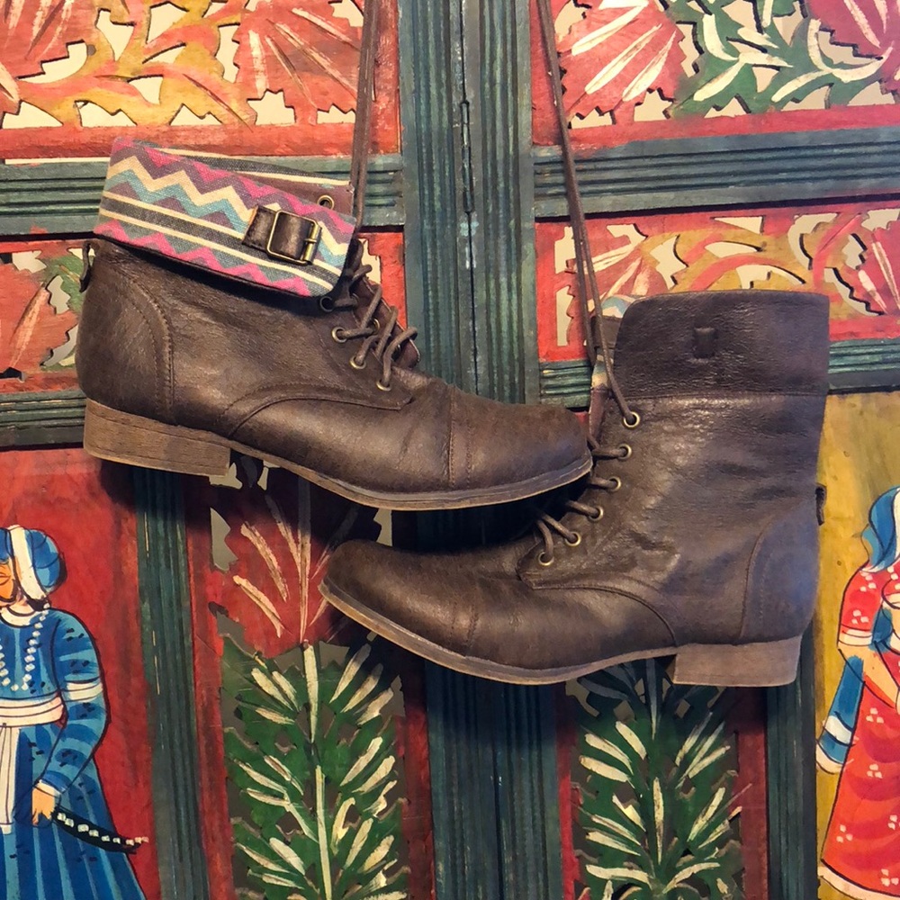 Madden Girl Brown Combat Boots